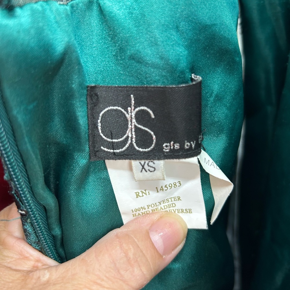 Elegant Teal Evening Gown GLS prom dress - Picture 3 of 6